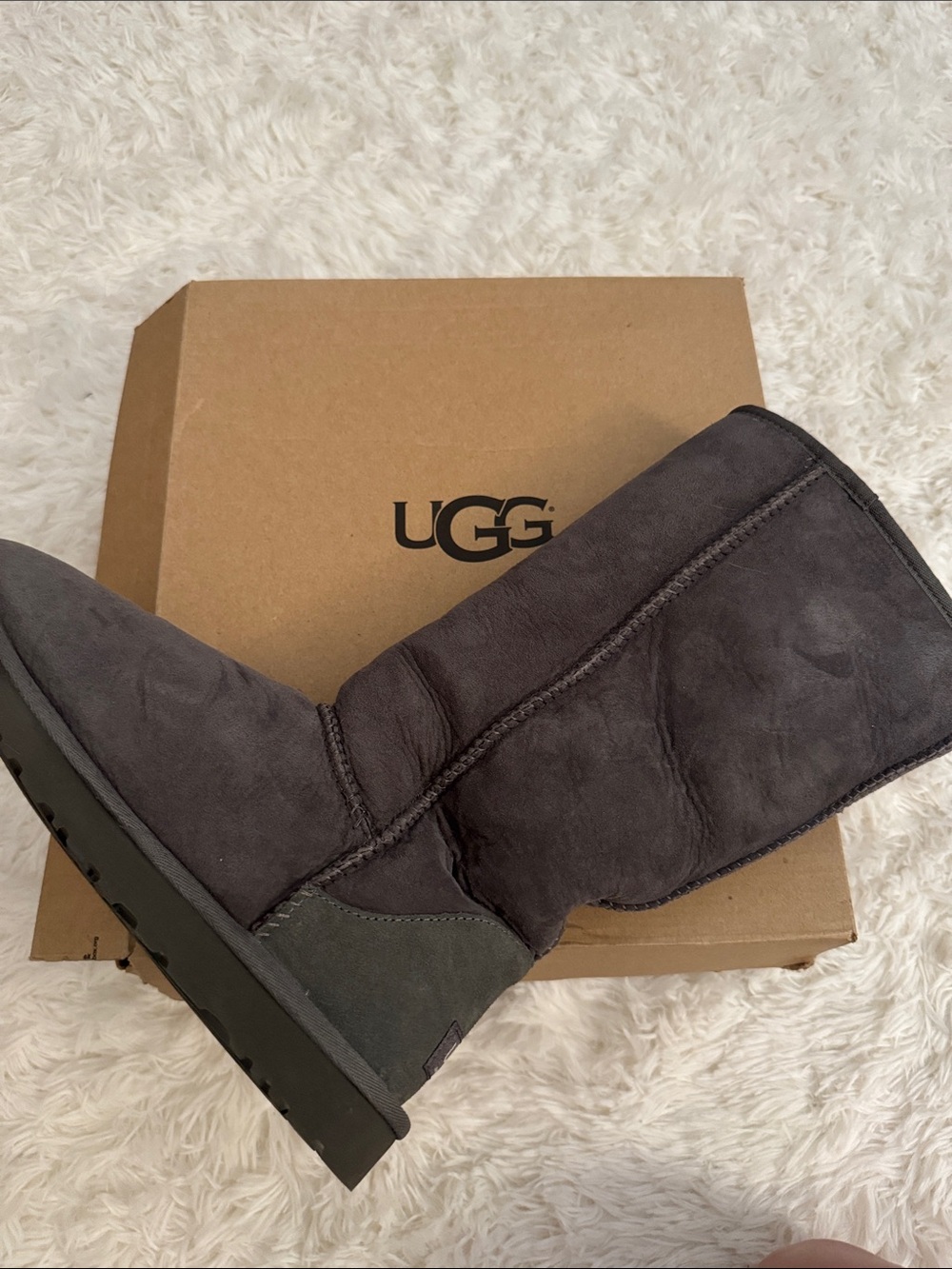 UGG Mid-Calf Suede Boot in Charcoal